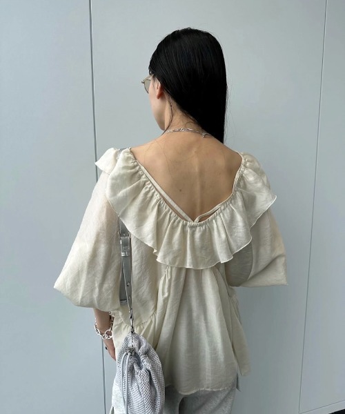 トップス ameri 2WAY FRILL BLOUSE Ameri（アメリ）の「2WAY FRILL BLOUSE（シャツ/ブラウス）」 - WEAR