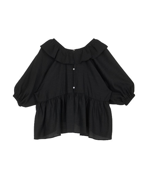 Ameri 2WAY VOLUME SHIRRING BLOUSE ブラック セール】2WAY PEPLUM FRILL BLOUSE（シャツ/ブラウス）｜Ameri