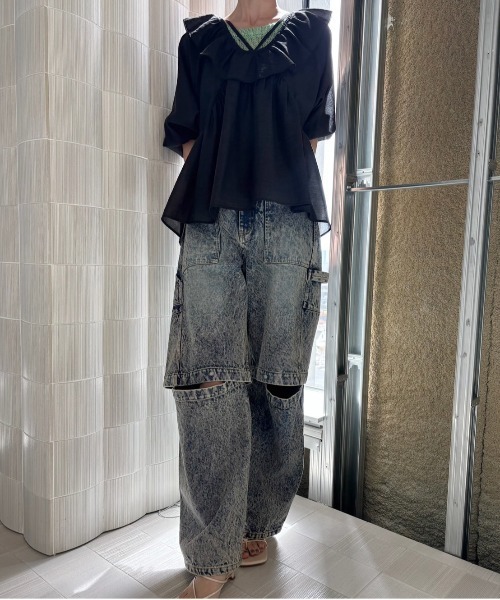 セール】2WAY PEPLUM FRILL BLOUSE（シャツ/ブラウス）｜Ameri