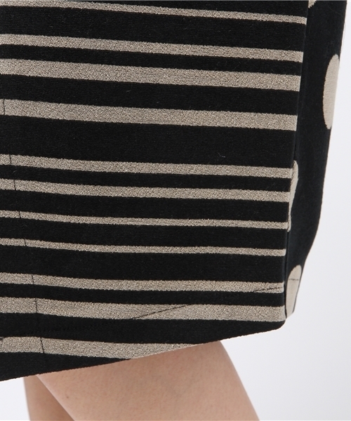 ライチ（ライチ）の「doll up oops ドット柄ニットラップスカート（スカート・レディース・ブラック/ベージュ・FREE）」の9枚目の写真