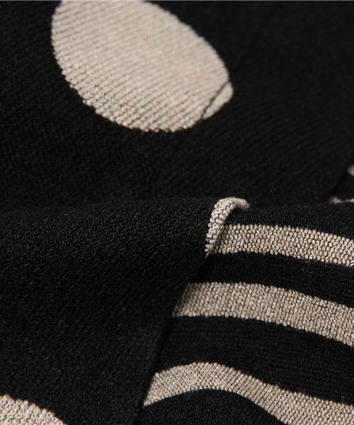 ライチ（ライチ）の「doll up oops ドット柄ニットラップスカート（スカート・レディース・ブラック/ベージュ・FREE）」の11枚目の写真