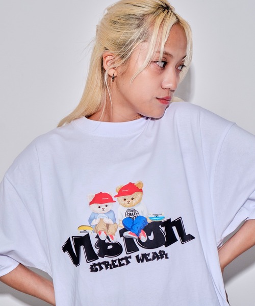 VISION STREET WEAR（ヴィジョンストリートウェア）の「∴WEGO/VISION別注ベアグラフィックT（Tシャツ/カットソー・メンズ・ホワイト/ブラック・MEDIUM/LARGE）」の3枚目の写真