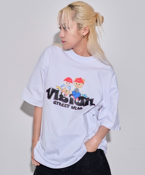 VISION STREET WEAR（ヴィジョンストリートウェア）の「∴WEGO/VISION別注ベアグラフィックT（Tシャツ/カットソー・メンズ・ホワイト/ブラック・MEDIUM/LARGE）」の17枚目の写真