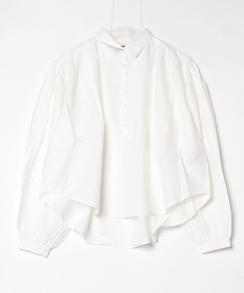 プリーテッド コットンシルク シャツ（シャツ/ブラウス）｜POLO