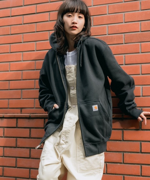 カーハート スウェット パーカー フーディー フルジップ 裏起毛 ブラック L Carhartt（カーハート） パーカー Midweight Hooded Zip Sweat