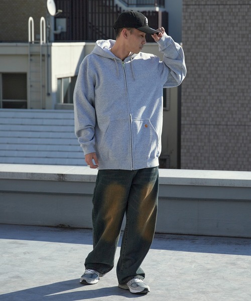 Carhartt(カーハート)の「carhartt/カーハート 裏起毛 ミッドウェイト フルジップパーカー フーディー プルオーバー スウェット トレーナー(パーカー・メンズ・ライトグリーン/ブラック/ヘザーグレー・S/XL/L/M)」の10枚目の写真