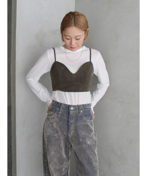 Ungrid（アングリッド）の「ハイツイストシアーロングスリーブTee（Tシャツ/カットソー・レディース・ターコイズブルー/オフホワイト/レッド/ブラック/イエロー・FREE）」の2枚目の写真