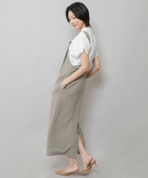 Munich（ミューニック）の「【UVカット】【接触冷感】【吸水・速乾性】ストレッチドビージャンパースカート（ジャンパースカート・レディース・ブラウン/カーキ/ブラック・M/S）」の6枚目の写真