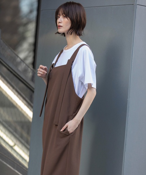 Munich（ミューニック）の「【UVカット】【接触冷感】【吸水・速乾性】ストレッチドビージャンパースカート（ジャンパースカート・レディース・ブラウン/カーキ/ブラック・M/S）」の20枚目の写真