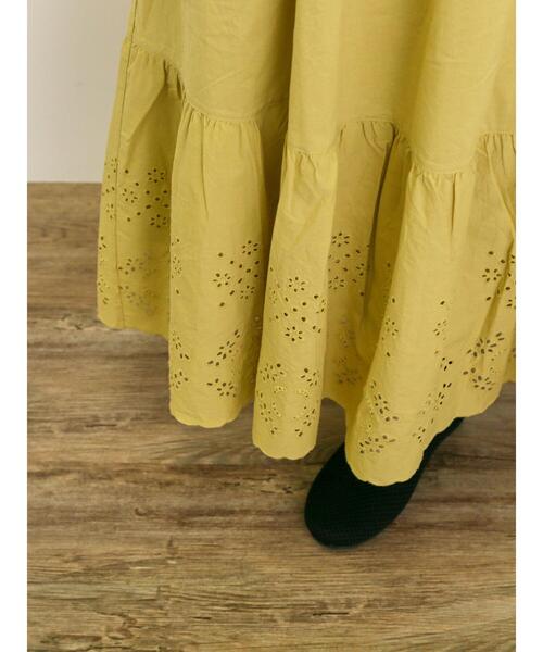 Samansa Mos2（サマンサ モスモス）の「裾レースティアードスカート（スカート・レディース・イエロー/ブラック/オフホワイト/ブルー・F）」の6枚目の写真