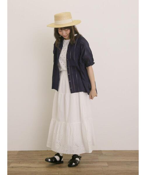 Samansa Mos2（サマンサ モスモス）の「裾レースティアードスカート（スカート・レディース・イエロー/ブラック/オフホワイト/ブルー・F）」の14枚目の写真