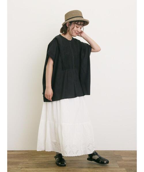 Samansa Mos2（サマンサ モスモス）の「裾レースティアードスカート（スカート・レディース・イエロー/ブラック/オフホワイト/ブルー・F）」の16枚目の写真