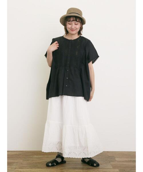 Samansa Mos2（サマンサ モスモス）の「裾レースティアードスカート（スカート・レディース・イエロー/ブラック/オフホワイト/ブルー・F）」の17枚目の写真