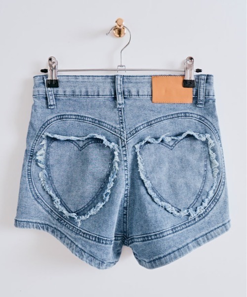 kirakiraShop(キラキラショップ)の「ハート ショート デニム パンツ(デニムパンツ・レディース・ダークグレー/ブルー/ブラック/ライトブルー・S/M/L)」の21枚目の写真