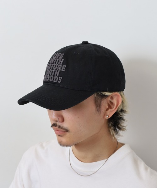 FranCisT_MOR.K.S./黒 M刺繍 スタッズ付きキャップ FranCisT_MOR.K.S. CAP | FranCisT_MOR.K.S. ONLINE SHOP