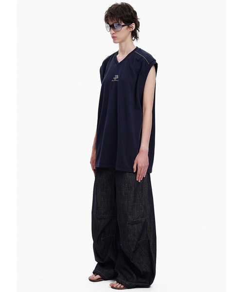 ファッション push pushデニムM Side Slash Denim Pants