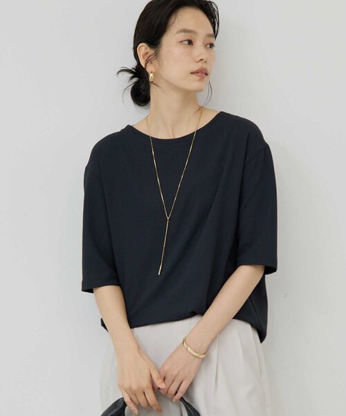 バックスリットハーフスリーブブラウス（シャツ/ブラウス