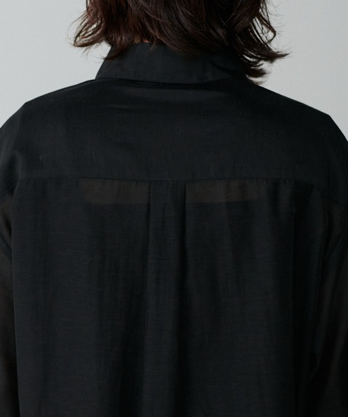 LARUTA（ラルータ）の「【LARUTA】シアー半袖刺繍ロゴシャツ（シャツ/ブラウス・レディース・ブラック/オフホワイト/ミント/ストライプ/キャメル・FREE）」の12枚目の写真