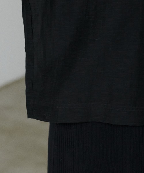 LARUTA（ラルータ）の「【LARUTA】シアー半袖刺繍ロゴシャツ（シャツ/ブラウス・レディース・ブラック/オフホワイト/ミント/ストライプ/キャメル・FREE）」の10枚目の写真