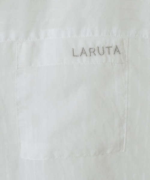 LARUTA（ラルータ）の「【LARUTA】シアー半袖刺繍ロゴシャツ（シャツ/ブラウス・レディース・ブラック/オフホワイト/ミント/ストライプ/キャメル・FREE）」の17枚目の写真