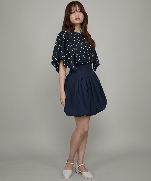 QUEENS COURT（クイーンズコート）の「バルーンショートスカート≪手洗い可能≫（スカート・レディース・オフホワイト/ネイビー・M）」の13枚目の写真