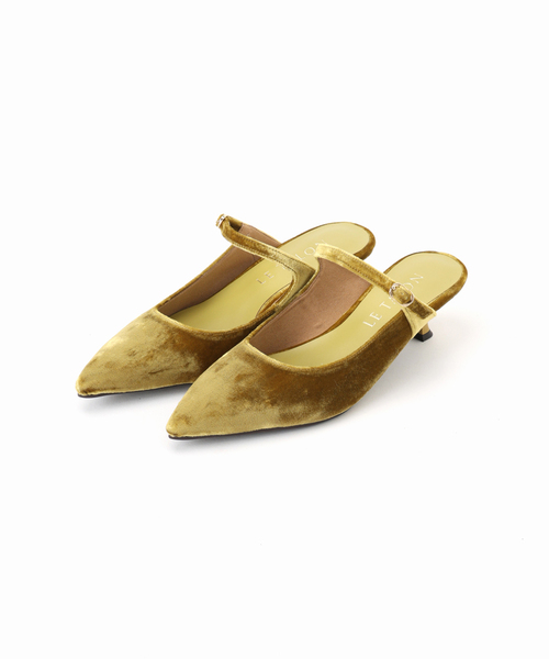 【★ほぼ新品★】ルタロン　ミュール　ゴールド ポインテッドトゥ Mサイズ ☆ほぼ新品☆】ルタロン ミュール ゴールド ポインテッドトゥ M