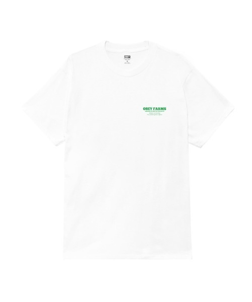 OBEY（オベイ）の「OBEY FARMS CLASSIC T-SHIRT（オベイ ファーム クラシックTシャツ）（Tシャツ/カットソー・メンズ・ペールイエロー/ホワイト/ブラック系・X-LARGE/LARGE/MEDIUM）」の4枚目の写真