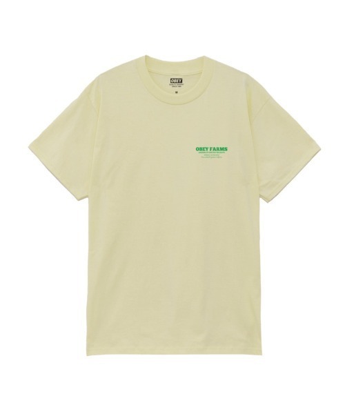 OBEY（オベイ）の「OBEY FARMS CLASSIC T-SHIRT（オベイ ファーム クラシックTシャツ）（Tシャツ/カットソー・メンズ・ペールイエロー/ホワイト/ブラック系・X-LARGE/LARGE/MEDIUM）」の6枚目の写真