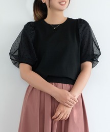 STRAWBERRY-FIELDS | 【オンラインストア限定販売】アデルポリー＿フロッキードットチュールスリーブニット(ニット/セーター)