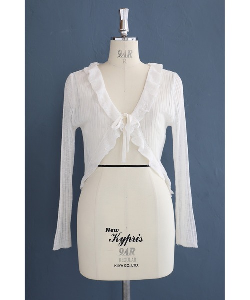 cawaii（カワイイ）の「Xラインフリルの短丈カーディガン（カーディガン/ボレロ・レディース・ホワイト/ブラック・FREE）」の18枚目の写真