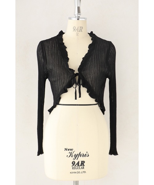 cawaii（カワイイ）の「Xラインフリルの短丈カーディガン（カーディガン/ボレロ・レディース・ホワイト/ブラック・FREE）」の11枚目の写真