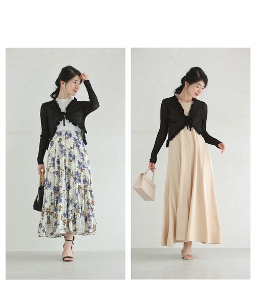 cawaii（カワイイ）の「Xラインフリルの短丈カーディガン（カーディガン/ボレロ・レディース・ホワイト/ブラック・FREE）」の6枚目の写真