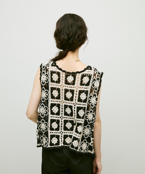 Crochet daisy vest / クロシェ編みデイジーベスト（ベスト）｜Lutim