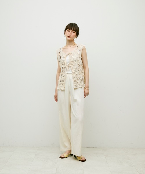 Lutim by u（ルチバイユー）の「Crochet daisy vest / クロシェ編みデイジーベスト（ベスト・レディース・ナチュラル/ブラック・FREE）」の20枚目の写真