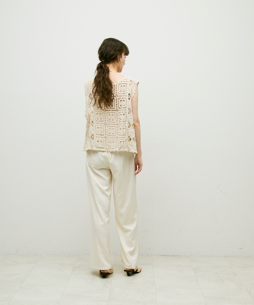 Lutim by u（ルチバイユー）の「Crochet daisy vest / クロシェ編みデイジーベスト（ベスト・レディース・ナチュラル/ブラック・FREE）」の22枚目の写真