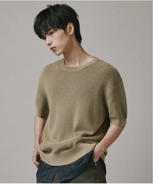 Vini（ヴィニ）の「ピグメントウォッシュラウンドネックニット（Tシャツ/カットソー）」