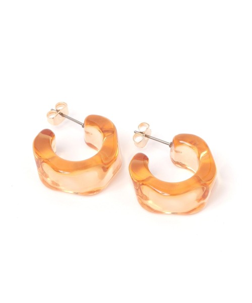 studio CLIP(スタディオクリップ)の「【daily CLIP】クリアカラーフープピアス(ピアス(両耳用)・レディース・グレー/シャーベット・FREE)」の1枚目の写真