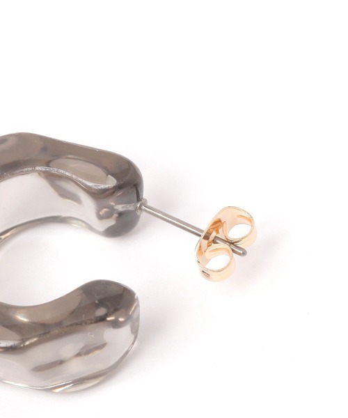 studio CLIP(スタディオクリップ)の「【daily CLIP】クリアカラーフープピアス(ピアス(両耳用)・レディース・グレー/シャーベット・FREE)」の3枚目の写真