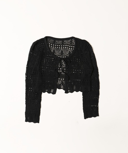 PHILLY（フィリー）の「【PHILLY】クロシェニットカーディガン（カーディガン/ボレロ・レディース・ホワイト/ブラック・FREE）」の11枚目の写真