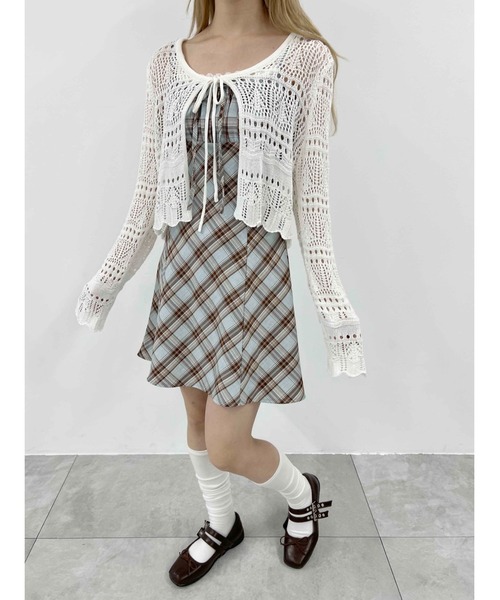 PHILLY（フィリー）の「【PHILLY】クロシェニットカーディガン（カーディガン/ボレロ・レディース・ホワイト/ブラック・FREE）」の7枚目の写真