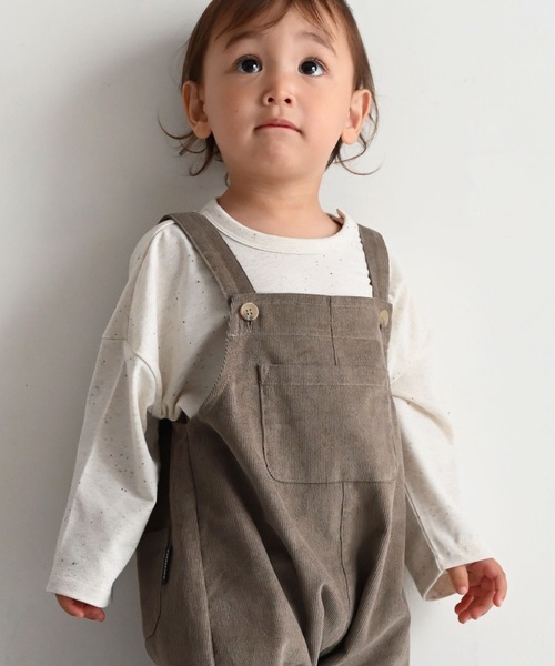 PUPPAPUPO(プッパプーポ)の「カラーネップ オーバーサイズ 長袖 Tシャツ(Tシャツ/カットソー・キッズ・杢グレー/キナリ/アイボリー・90/80/110/100)」の1枚目の写真