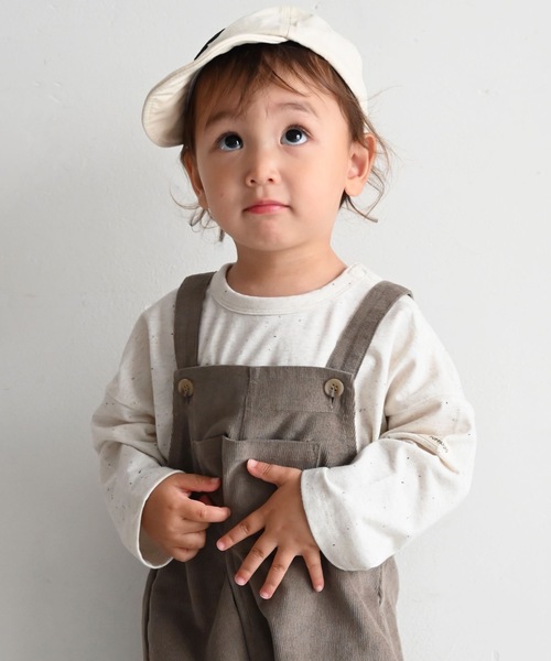 PUPPAPUPO(プッパプーポ)の「カラーネップ オーバーサイズ 長袖 Tシャツ(Tシャツ/カットソー・キッズ・杢グレー/キナリ/アイボリー・90/80/110/100)」の8枚目の写真