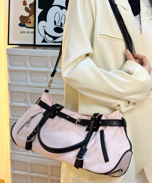 Lace Ladies(レースレディース)の「2WAY ショルダー ベルト付き ボストン トートバッグ(ボストンバッグ・レディース・ブラック/ピンク/ブラウン・FREE)」の3枚目の写真