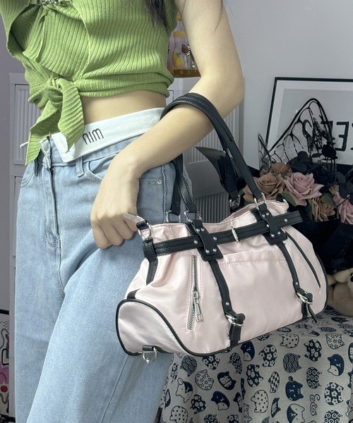 Lace Ladies(レースレディース)の「2WAY ショルダー ベルト付き ボストン トートバッグ(ボストンバッグ・レディース・ブラック/ピンク/ブラウン・FREE)」の7枚目の写真