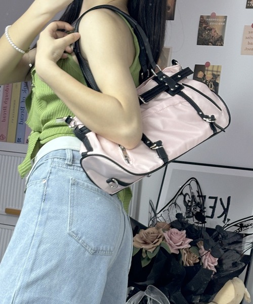 Lace Ladies(レースレディース)の「2WAY ショルダー ベルト付き ボストン トートバッグ(ボストンバッグ・レディース・ブラック/ピンク/ブラウン・FREE)」の9枚目の写真