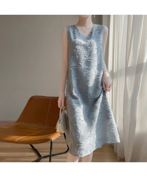 Forcement(フォースメント)の「おしゃれな夏服。一枚でこなれる上品シャギーフリンジIラインワンピース(ワンピース・レディース・ホワイト/ブルー/アイボリー/ブラック・FREE)」の4枚目の写真