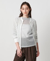 InterstellarUNITED ARROWS カーディガン L ウールフォックス ラメ ショートカーディガン