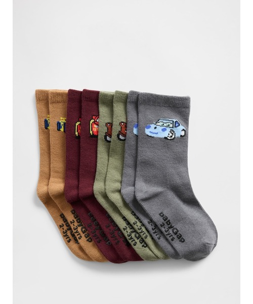 GAP(ギャップ)の「babyGap × ディズニー カーズ クルーソックス 4足セット(ソックス/靴下・キッズ・ブラック・12-24 M/2-3 YRS/4-5 YRS)」の1枚目の写真