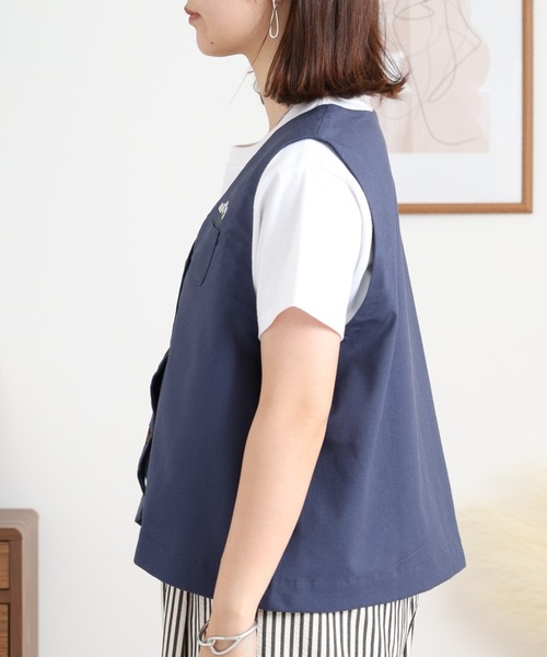 Quelle Chance(ケルシャンス)の「ワンポイント刺繍ベスト(ベスト・レディース・ベージュ/ネイビー/モカ・M/L)」の17枚目の写真