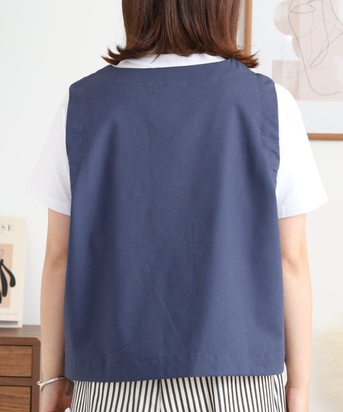 Quelle Chance(ケルシャンス)の「ワンポイント刺繍ベスト(ベスト・レディース・ベージュ/ネイビー/モカ・M/L)」の18枚目の写真